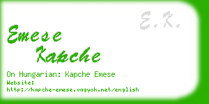 emese kapche business card